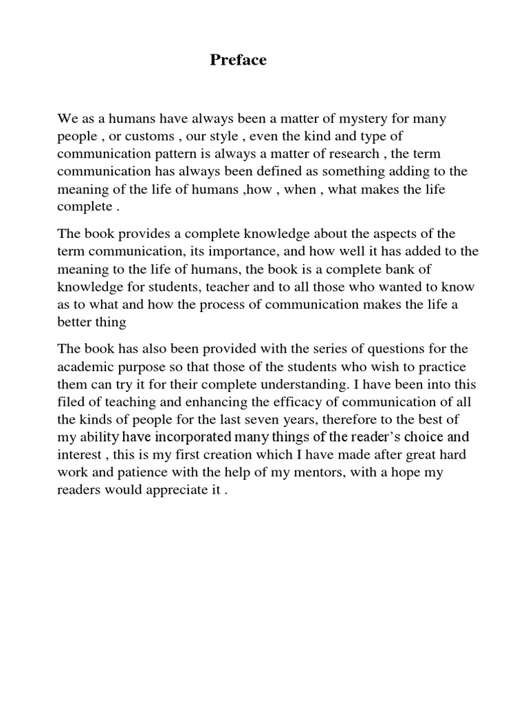 Preface Acknowledgement Pdf