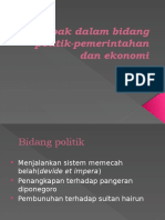 Dampak Dalam Bidang Politik-Pemerintahan Dan Ekonomi