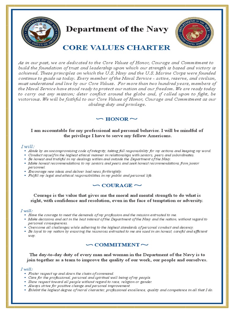 Navy Core Values Charter PDF