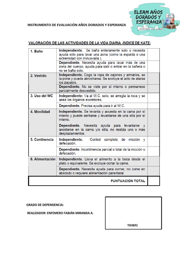 Indice de Katz y Barthel PDF