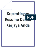 Kepentingan Resume Dalam Kerjaya Anda