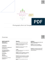 Photography Shot List Template