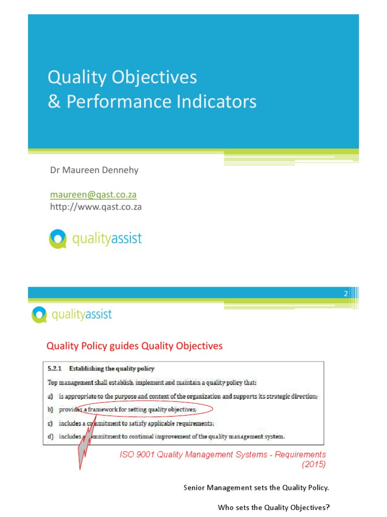 2 - Quality - Objectives - 2017 - 03 - 20 Ideas | PDF