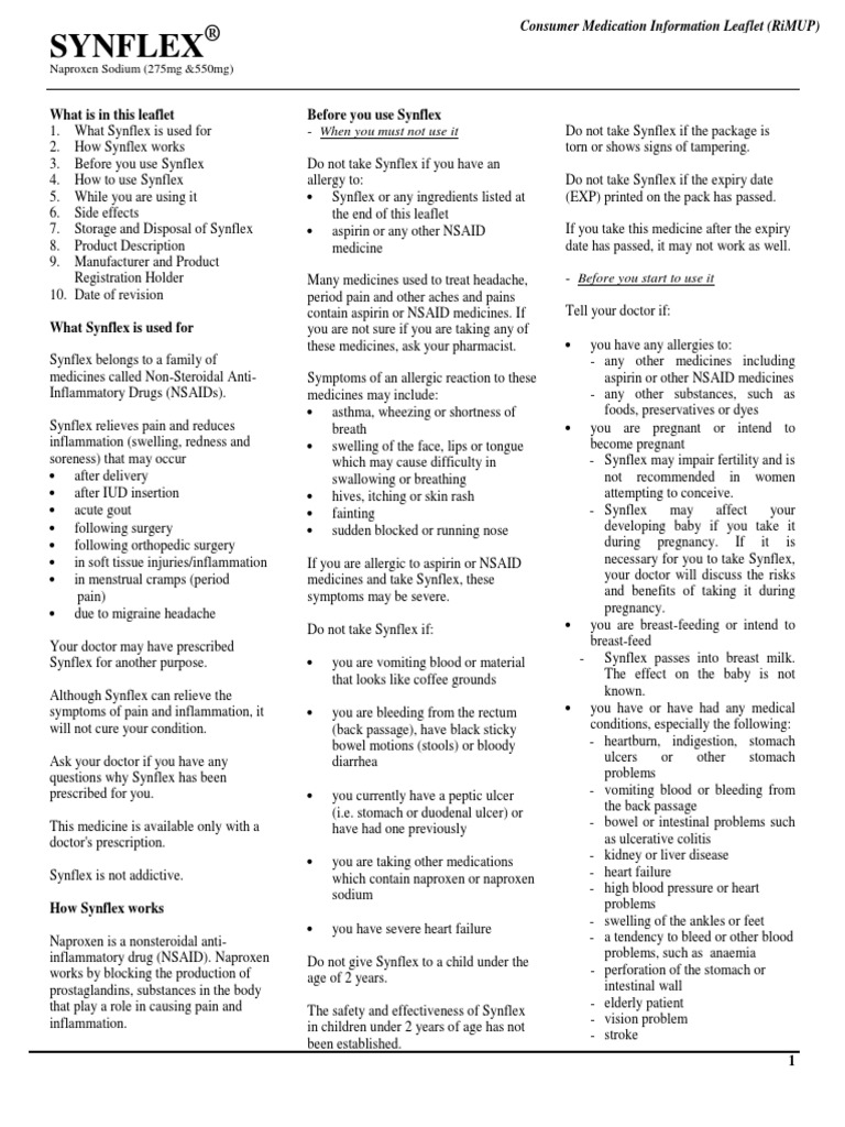 Synflex Tablet Naproxen Sodium ROCHE MALAYSIA SDN. BHD. 24aug2015 Eng
