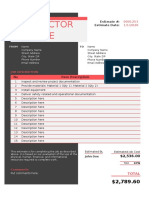 Contractor Estimate Template