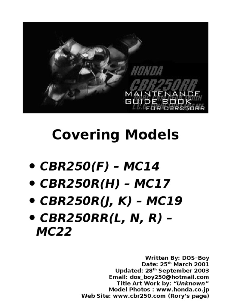 Cbr250 Maintenance Guide