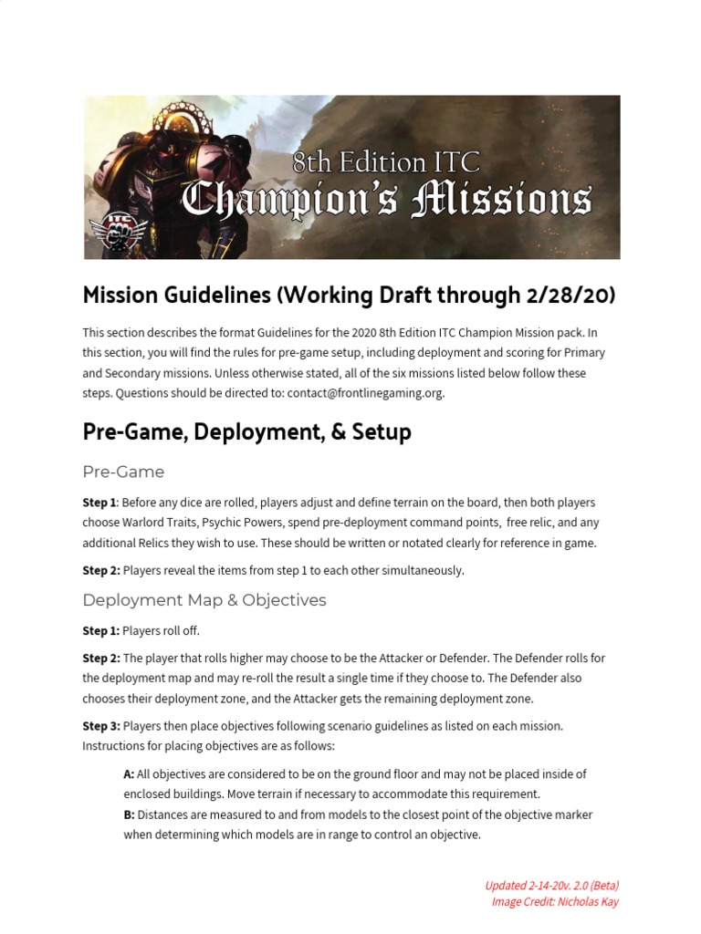 8th Ed 2020 Mission Draft V2 | PDF | Games & Activities | Computers