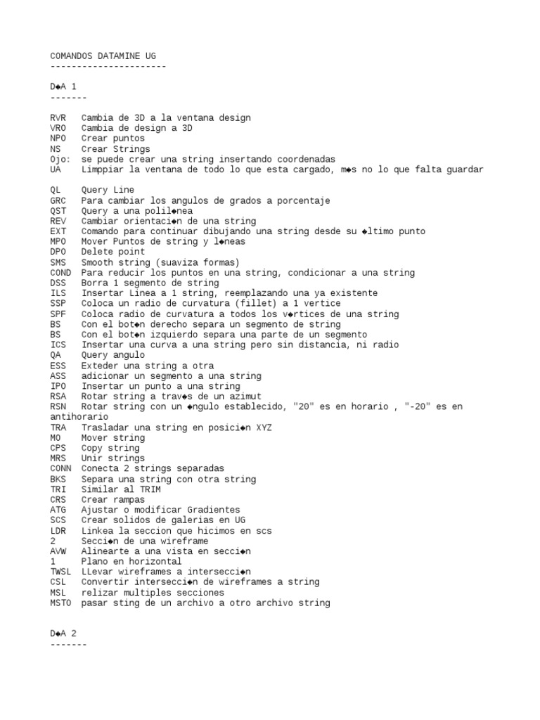Códigos Datamine Ug | PDF | Informática