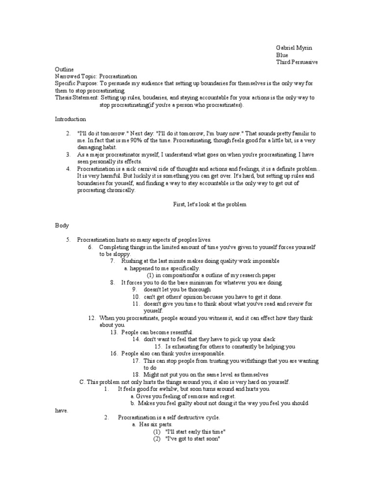 Procrastination essay introduction picture