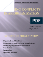 Managing Conflicts in An Organization