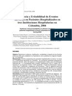 Incidencia y Evitabilidad de Eventos Adversos en Pacientes Hospitalizados en Tres Instituciones PDF