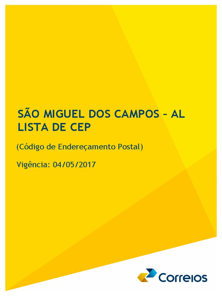 CEPs de São Miguel dos Campos - AL | PDF