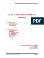 Archivo Oral Del Sindicalismo Socialista PDF
