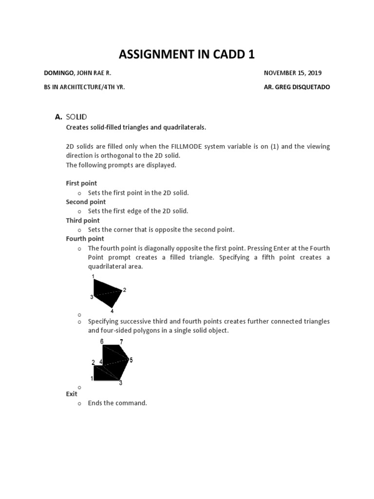 Assignment in Cadd 1 - Domingo PDF | PDF