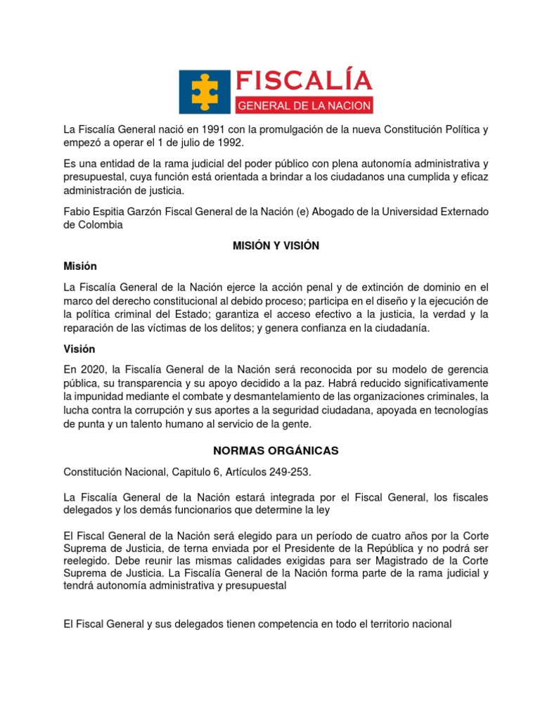 Fiscalia General de La Nación Colombia | PDF