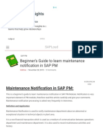 Beginner's Guide To Learn Maintenance Notification in SAP PM