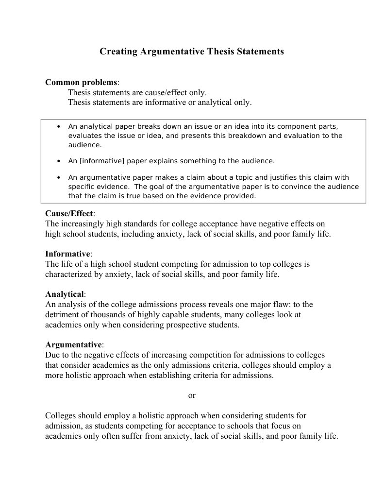 Creating Argumentative Thesis Notes | PDF