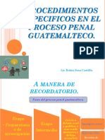 7. PROCEDIMIENTOS ESPECIFICOS EN EL PROCESO PENAL GUATEMALTECO