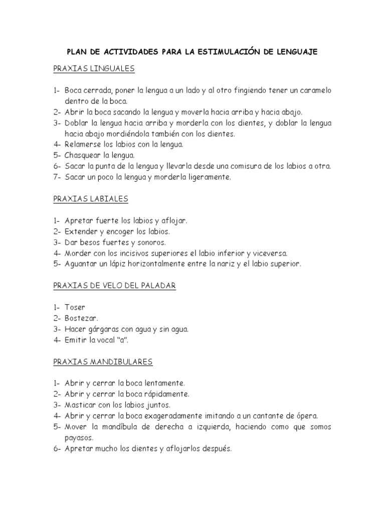 Actividades para Estimulación del Lenguaje | PDF | Vocal | Idiomas