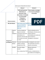 Matrices para el desarrollo de la fase 3