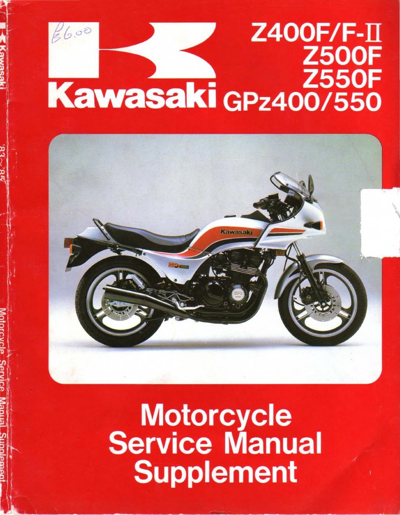 Kawasaki GPZ 400-550 & Z 400 F-FII - Z 500-550 F '83 a '85 - Service Manual  Supl