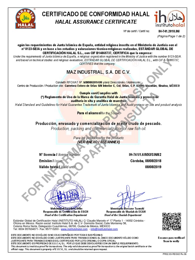 Certificado Halal | PDF | Religión y creencia