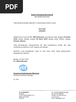 Surat Pengalaman Kerja