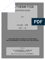 Class VIII Maths Question Bank For 2017 18 PDF