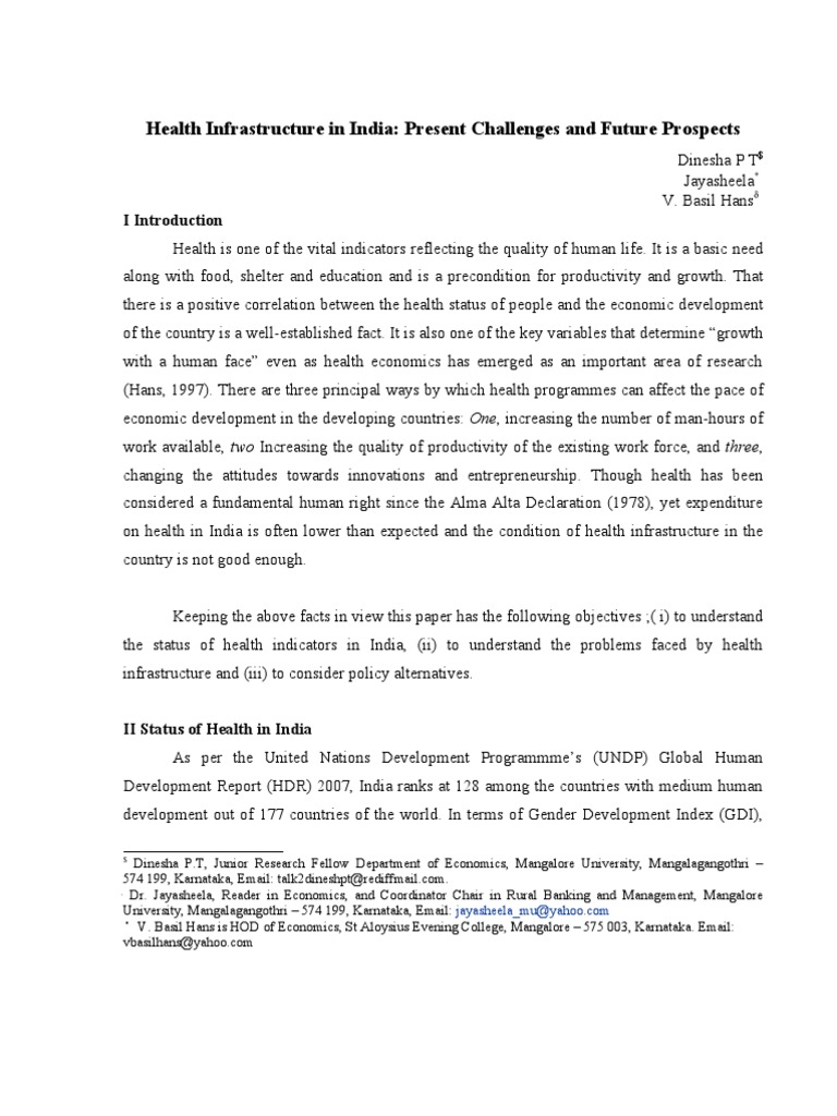 Challenges in India's Health Infrastructure | PDF | Non Governmental ...