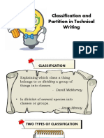 Classification and Partition in Technical Writing