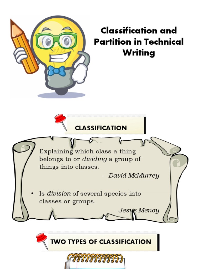 Classification and Partition in Technical Writing PDF