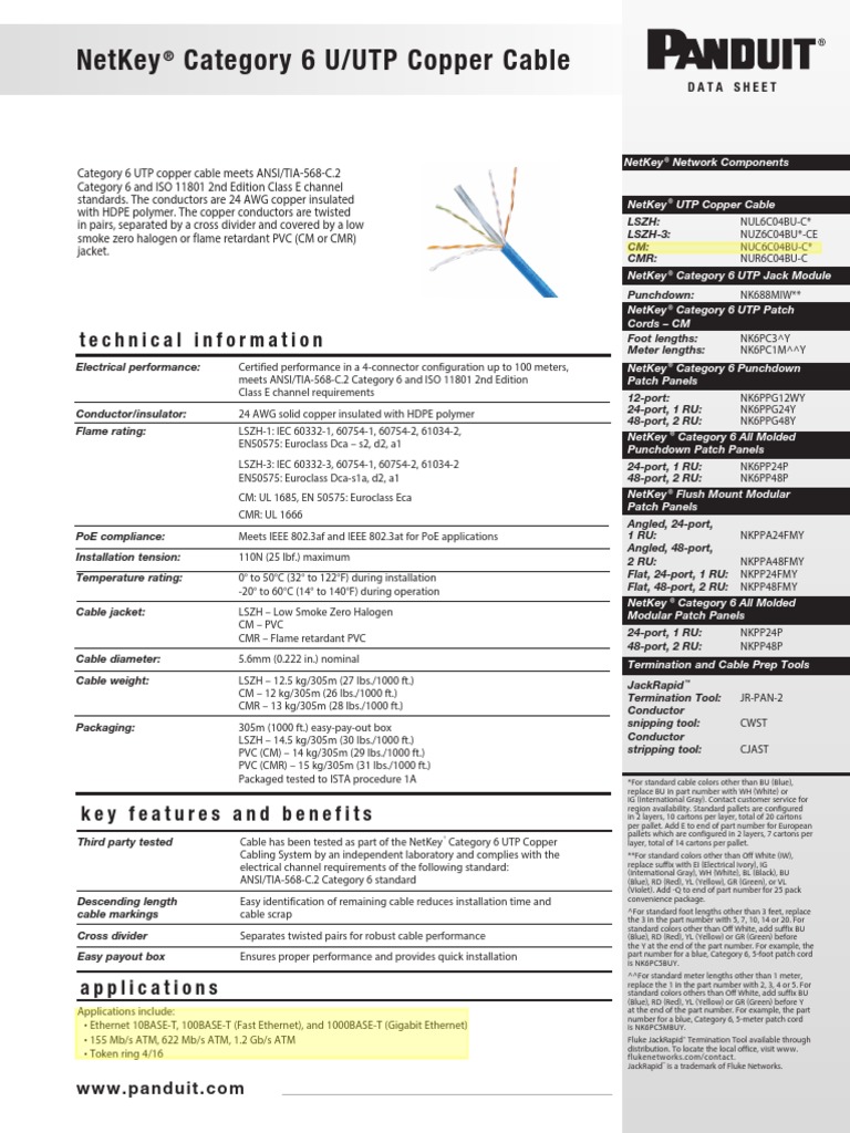 1 Panduit Nuc6c04ig-C | PDF | Electrical Engineering | Equipment