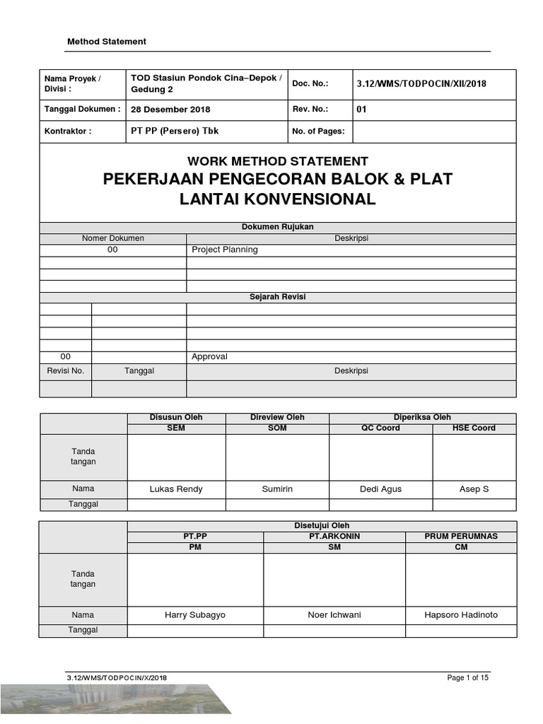 3.12 - Pekerjaan Pengecoran Balok & Plat Lantai Konvesional COV 1 | PDF