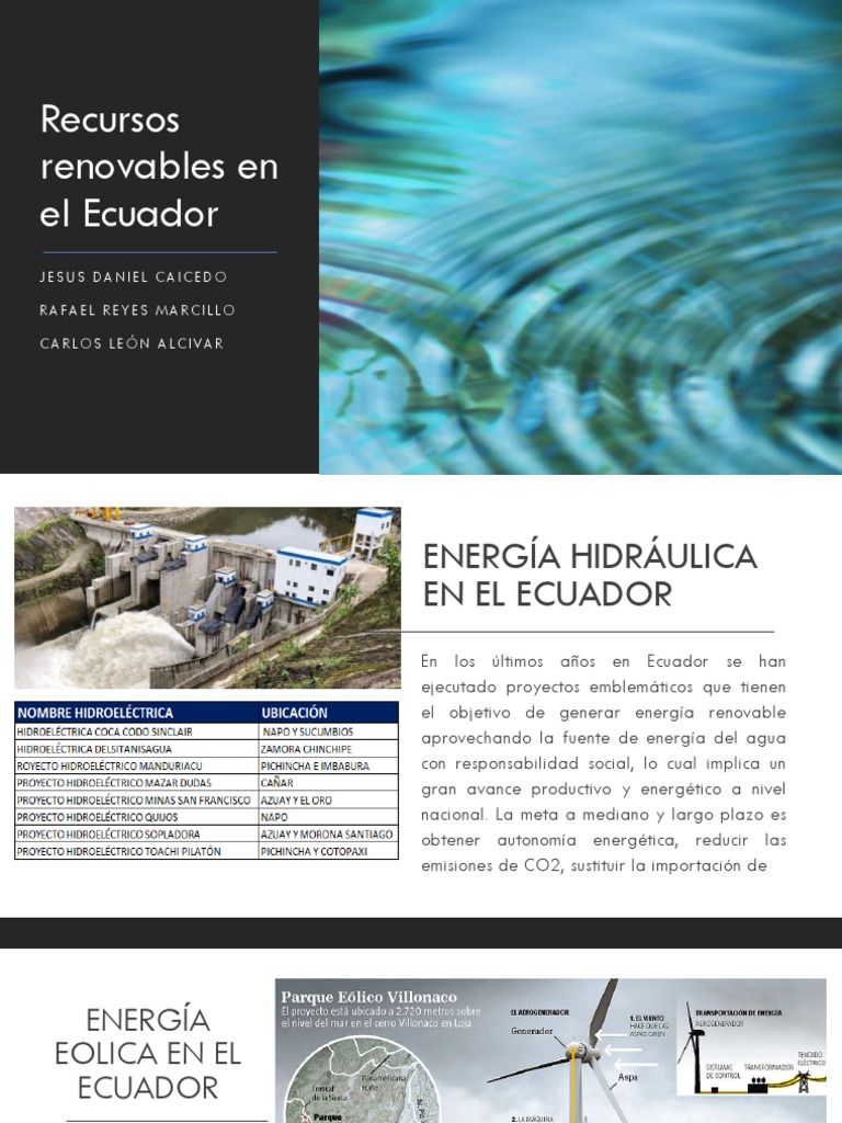 Recursos Renovables en El Ecuador | PDF | Energía renovable | Ecuador