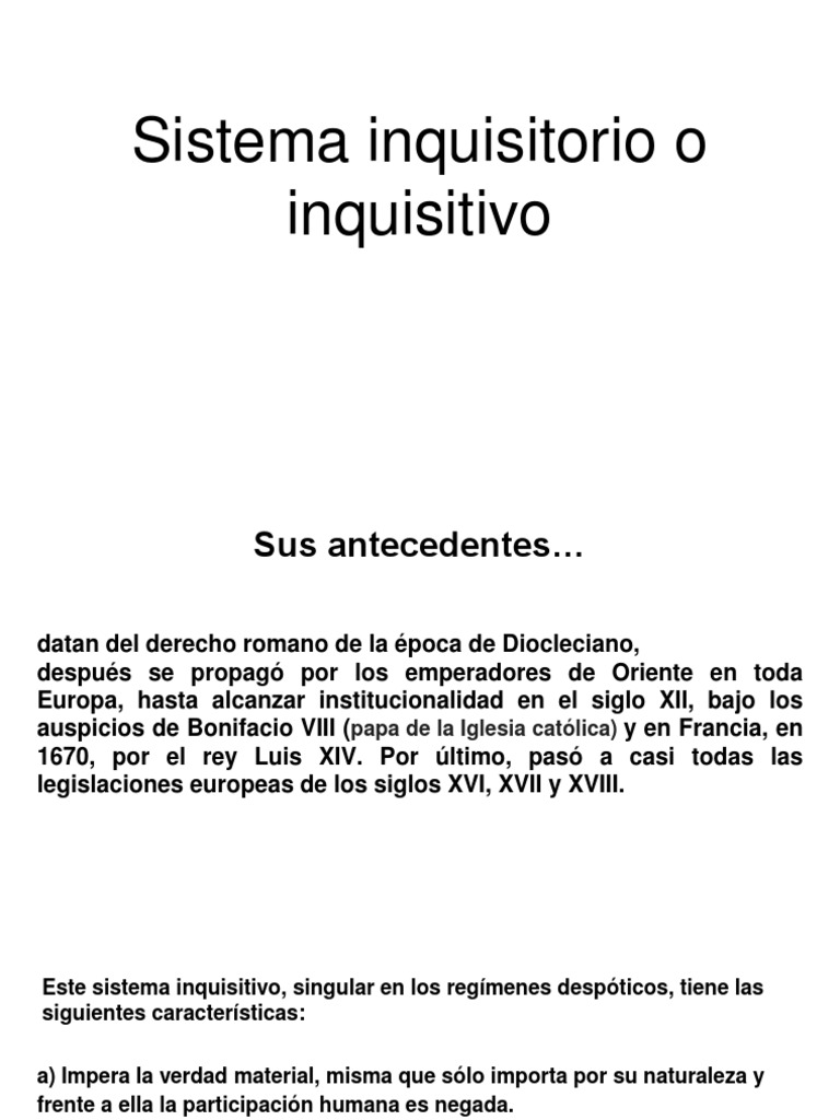 Sistema Inquisitorio o Inquisitivo | PDF | Inquisición española ...