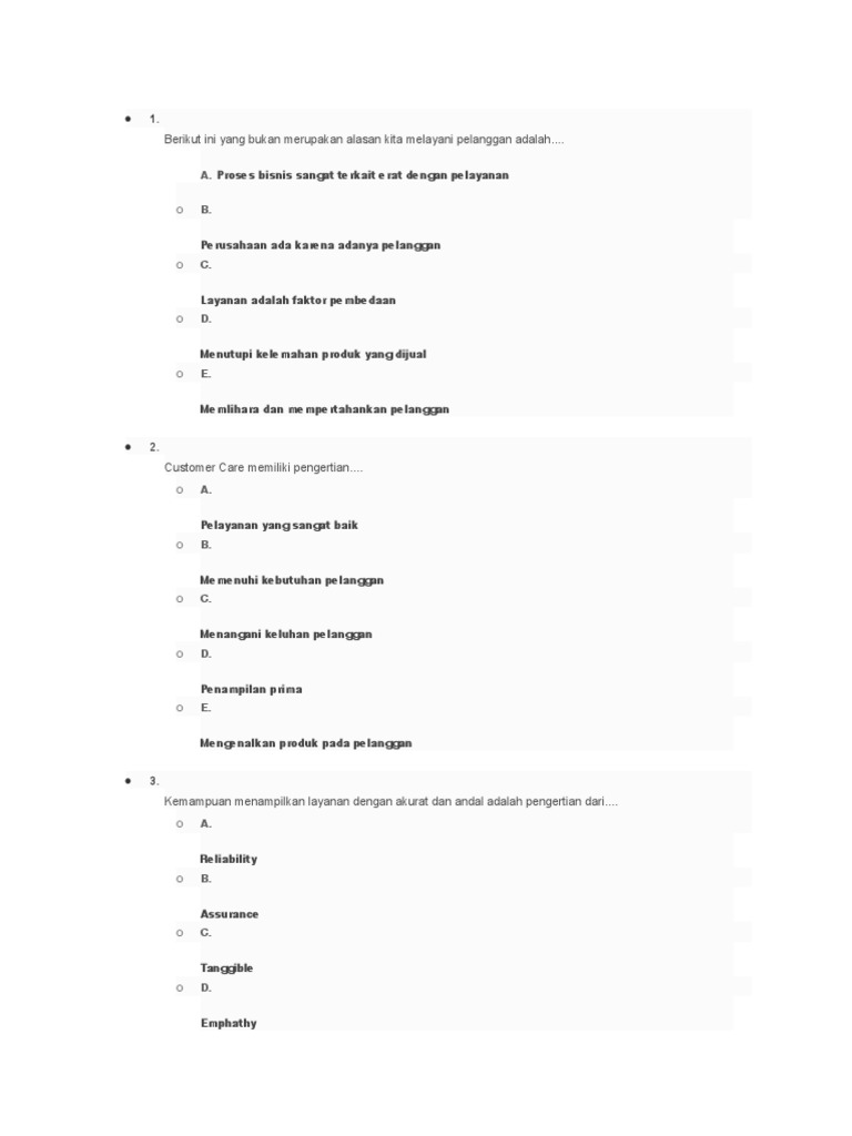 Soal Pelayanan Prima Doc