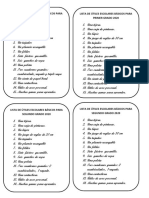 Lista de Utiles Básicos Primer Grado