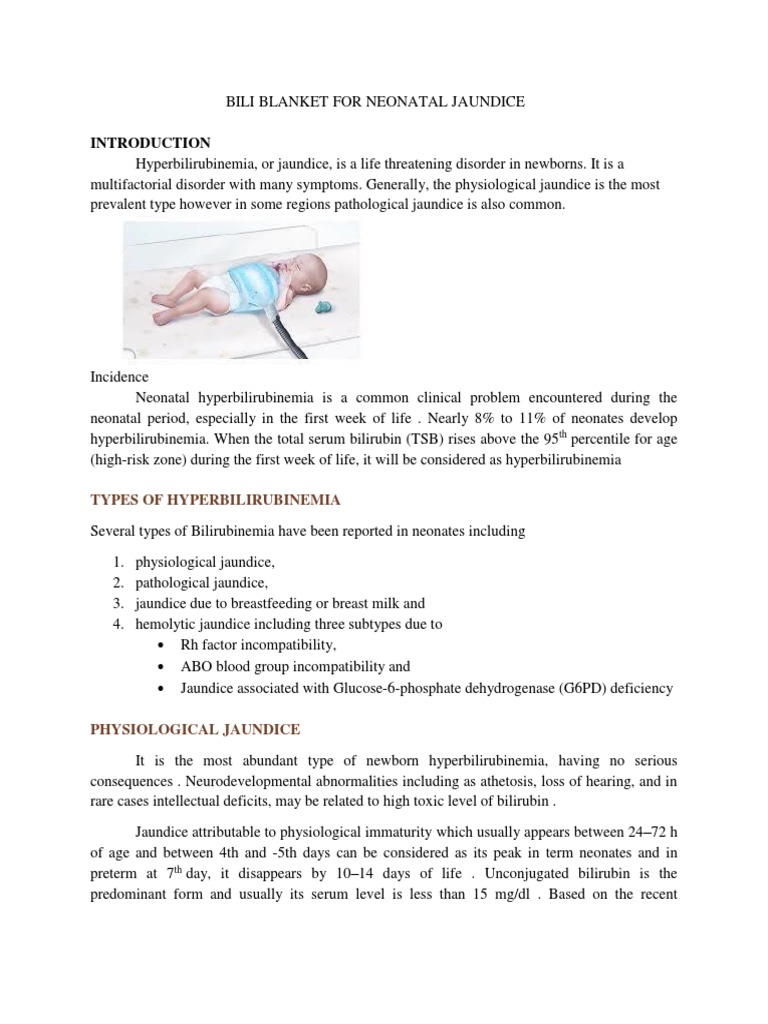 Bili Blanket For Neonatal Jaundice PDF Breastfeeding Diseases And