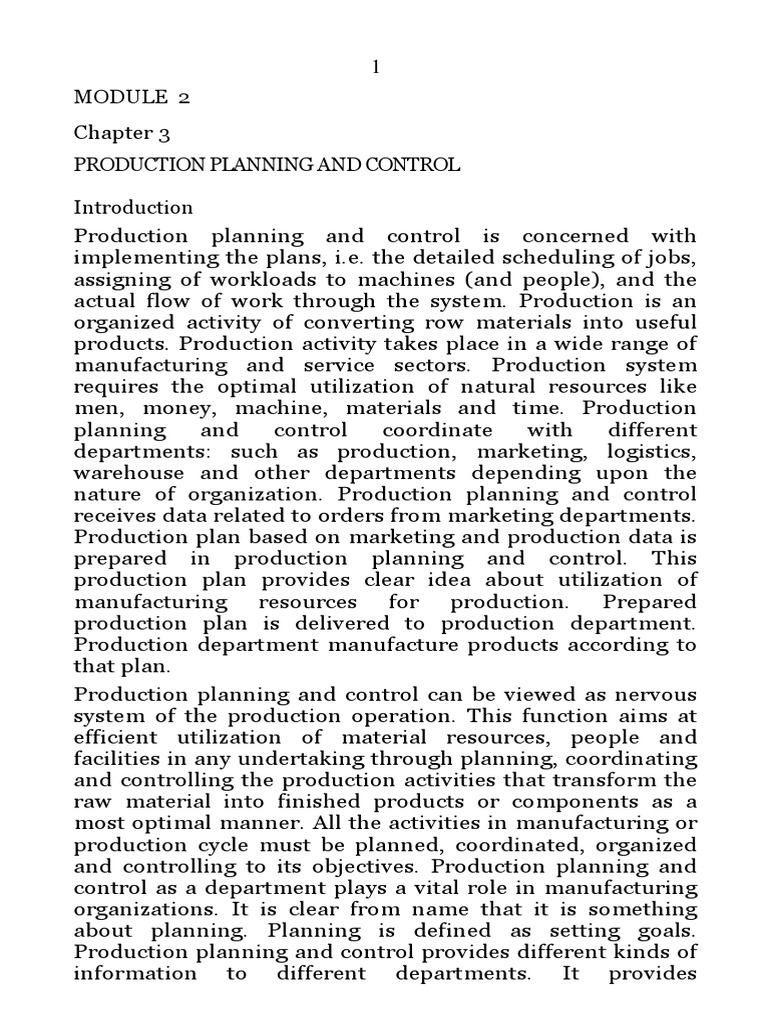 Production Planning and Control Overview | PDF