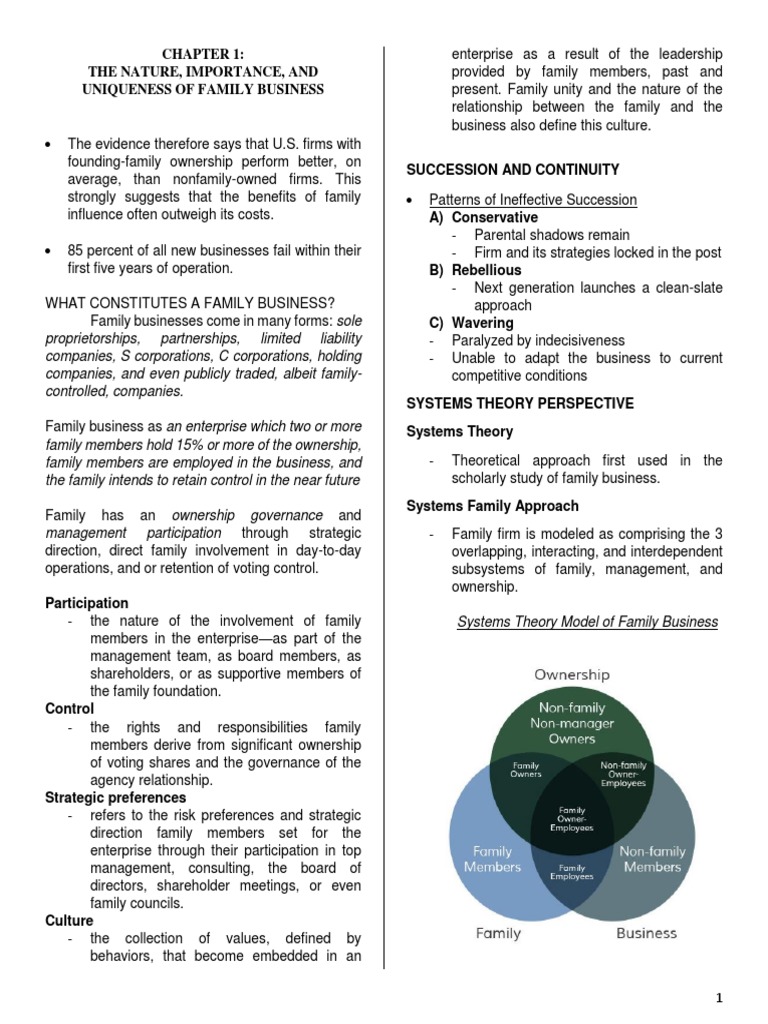 Importance and Uniqueness of Family Business | PDF | Business