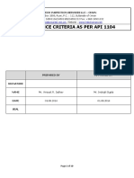 API 1104 Acceptance Criteria