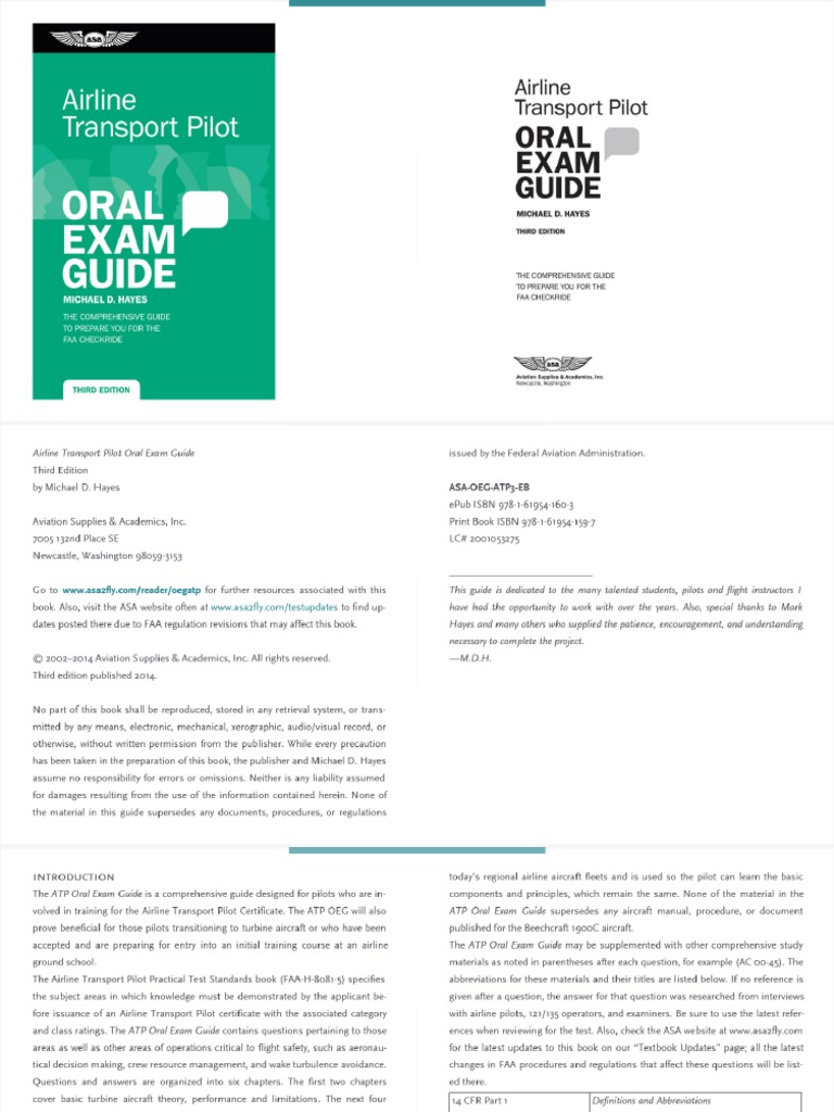 Airline Transport Pilot Oral Exam Guide PDF | PDF