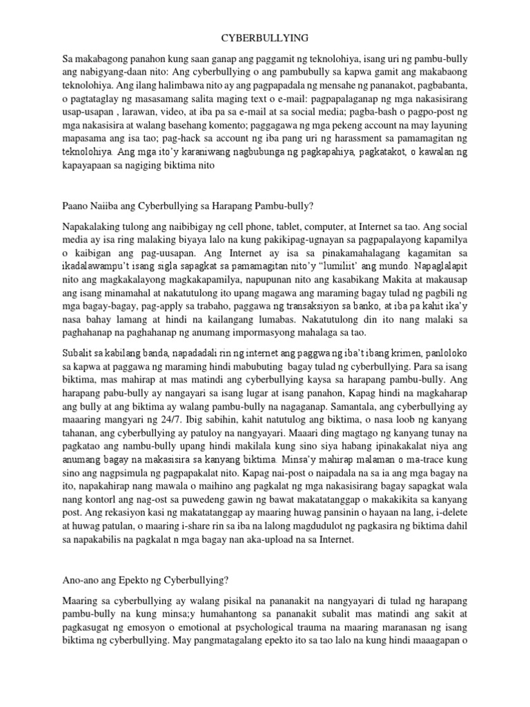 CYBERBULLYING | PDF