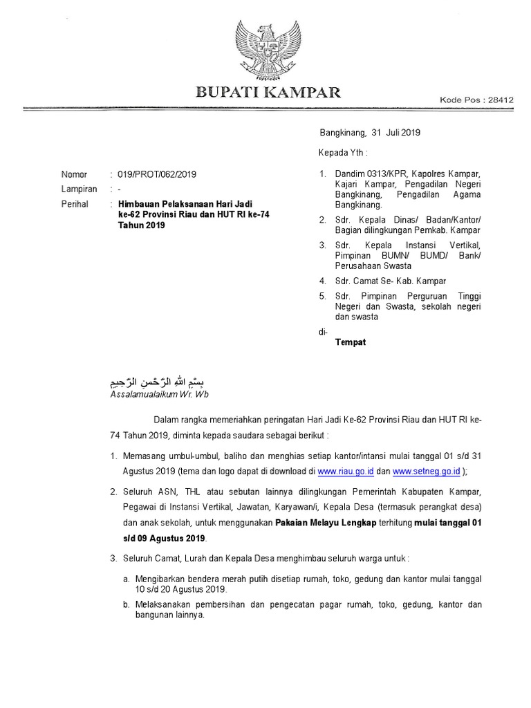 Contoh Surat Himbauan Bupati Pdf