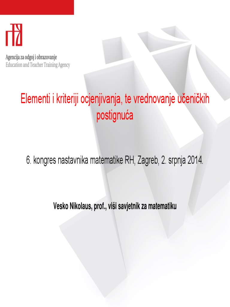 Elementi I Kriteriji Ocjenjivanja PDF | PDF