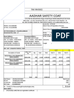 TAX INVOICE FOR SAFETY JACKETS