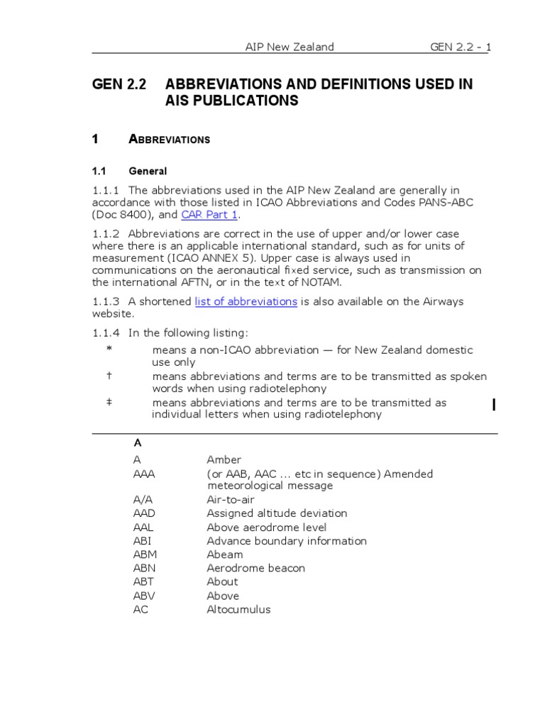 NOTAM Abbreviations and Definitions | PDF | Air Traffic Control ...