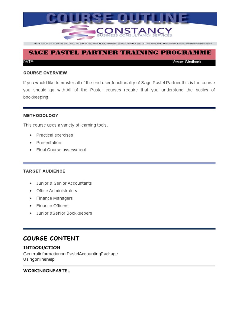 PASTEL ACCOUNTING TRAINING MANUAL PDF visual data 3