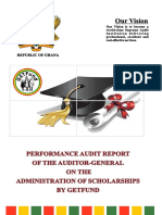 Performance Audit Report of The Auditor General On The Administration of Scholarships by Getfund