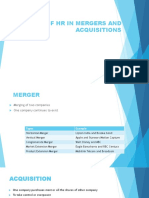 Role of HR in Mergers and Acquisitions